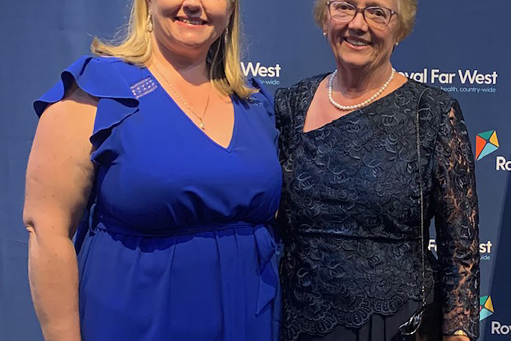 GALA NIGHT FOR RFW: Kim Artery (RFW Manly Fundraising Coordinator) and Glenys Haworth (West Wyalong Royal Far West branch representative). Photo supplied.