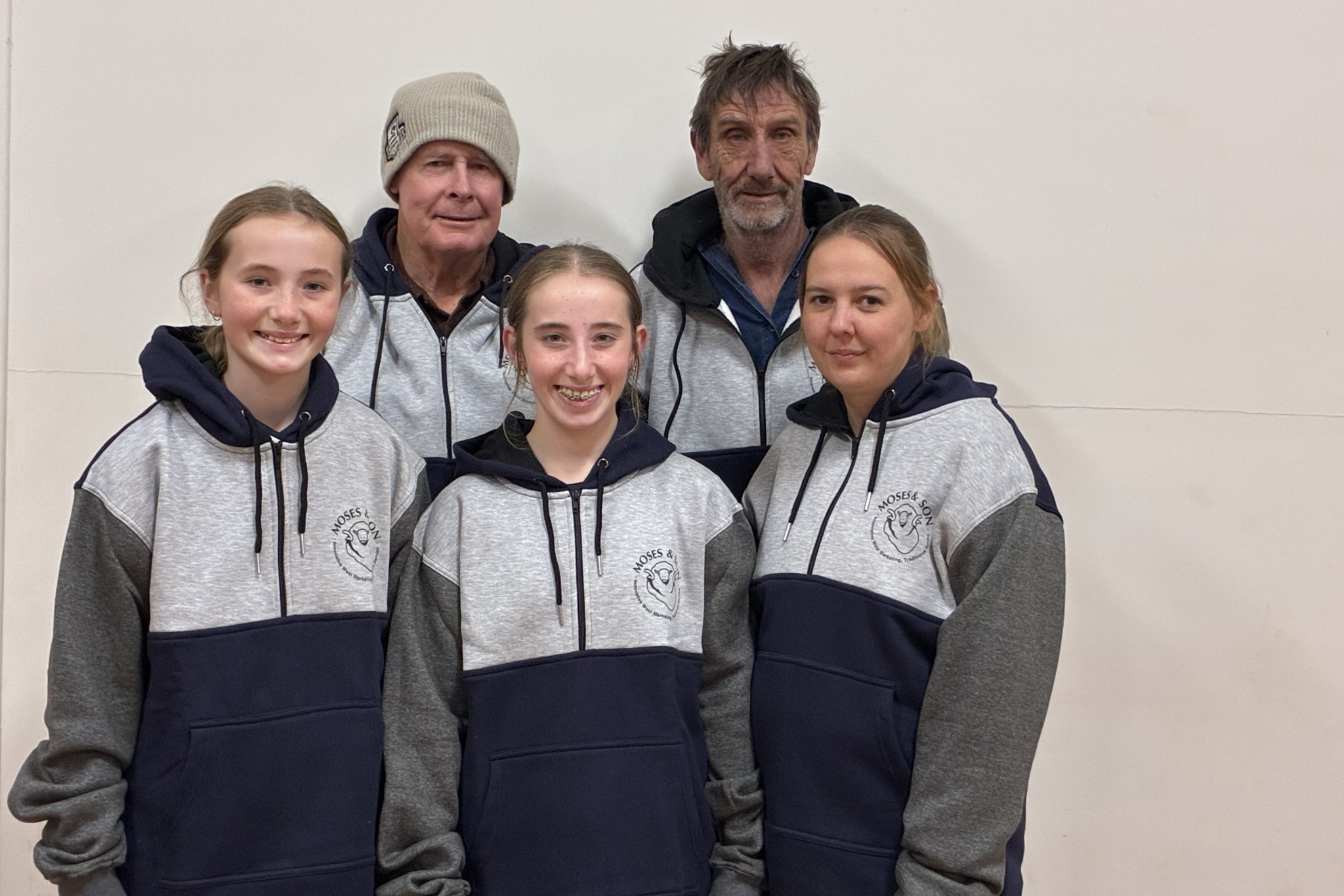 THE CREW: Claire Hueske, Tony Hopper, Lily Hueske, Wayne Hueske and Natalie Leadbitter are ready for today’s walk. Photos supplied.