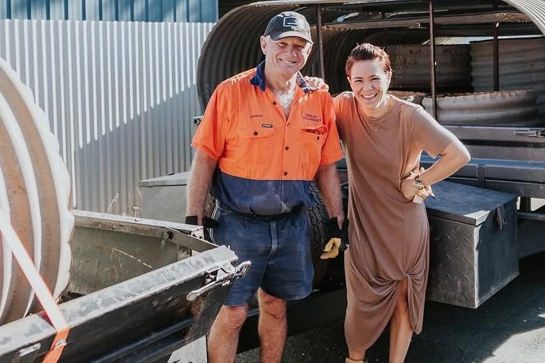 ALL IN THE FAMILY: Lindsay and Jo Henley at the Ungarie worksite.