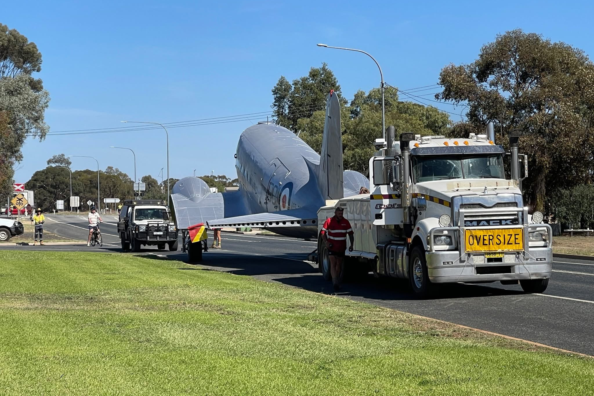 DC-3 on the move along the Newell Highway last week